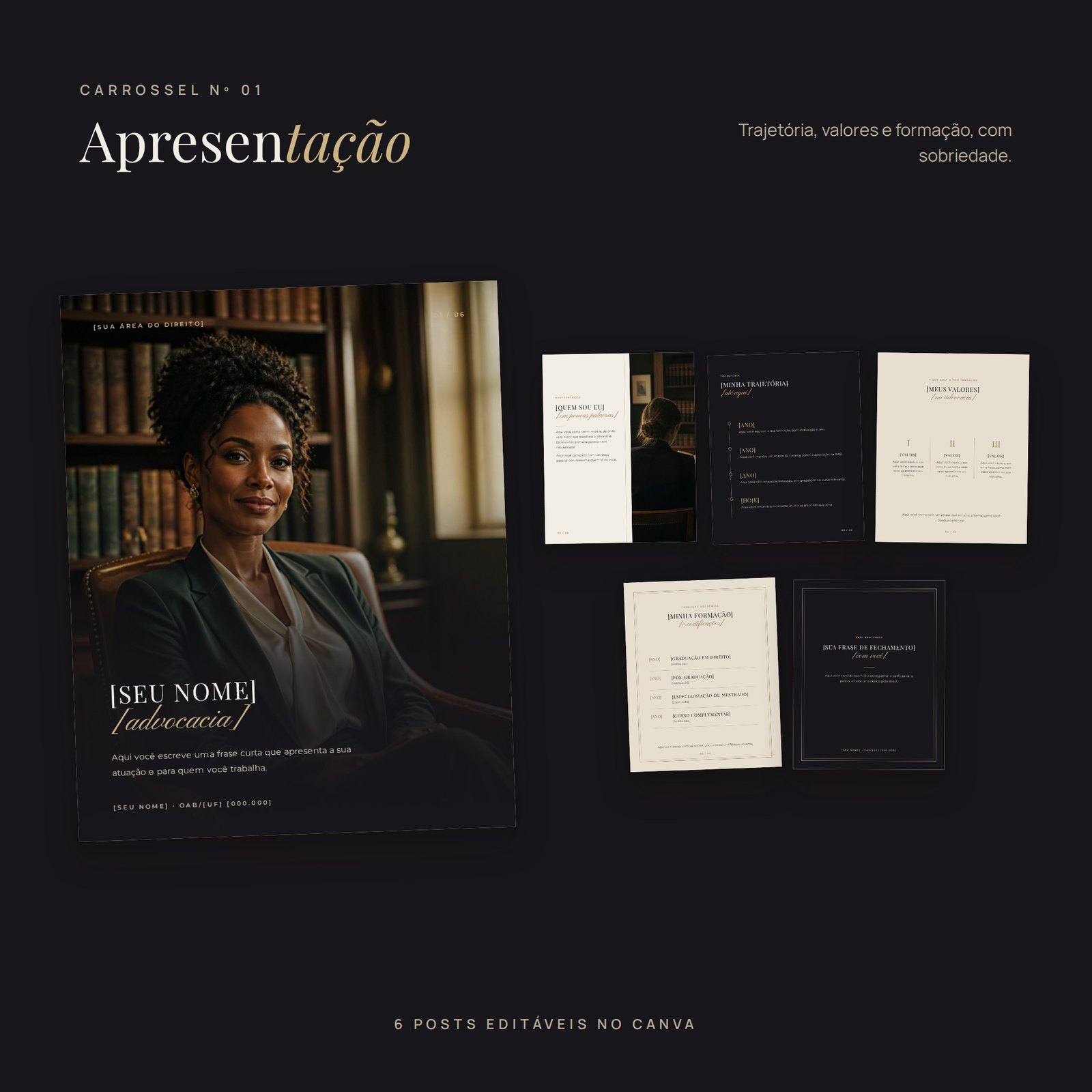 Carrossel 1 do Pack Advocacia, post a post