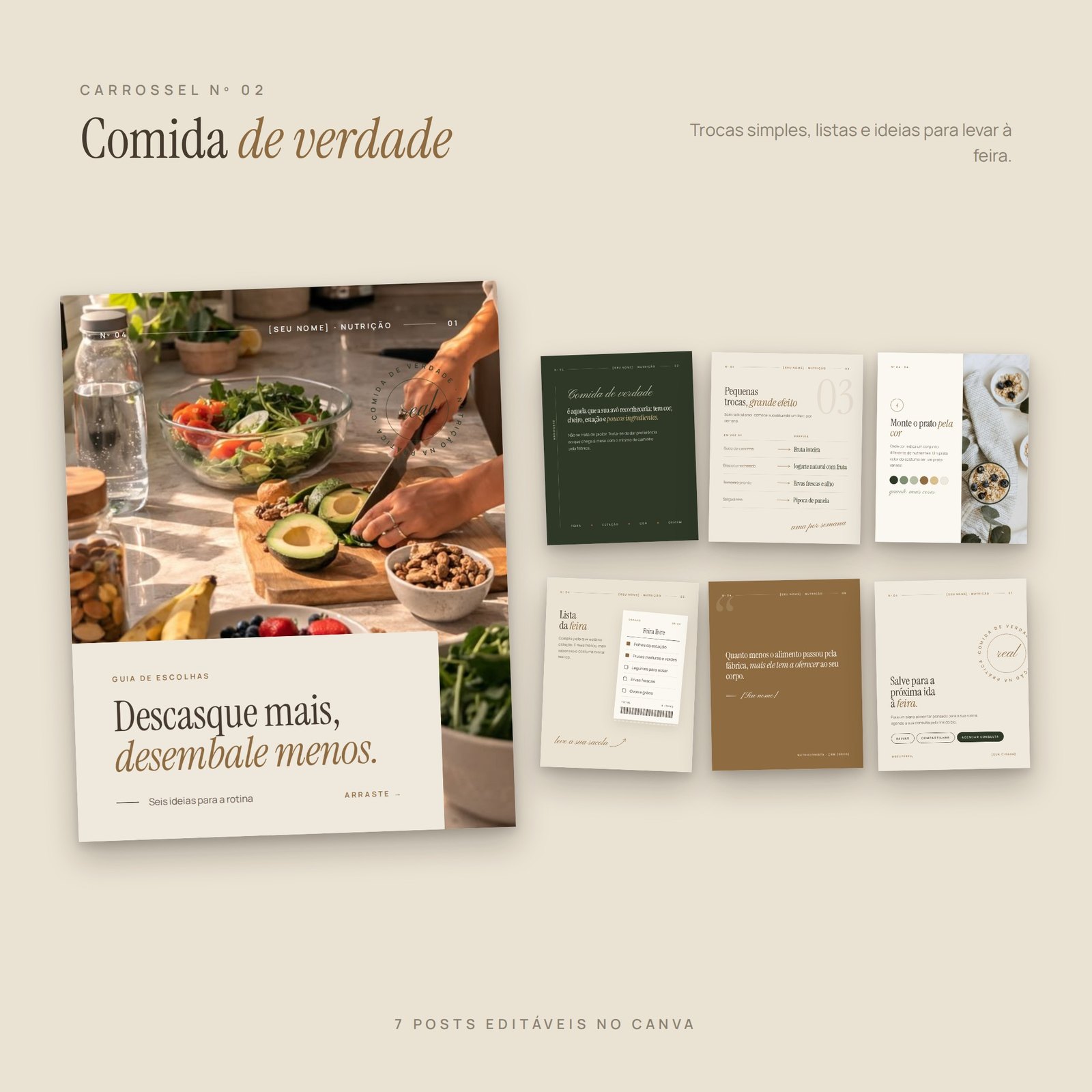 Carrossel 2 do Pack Nutrição, post a post